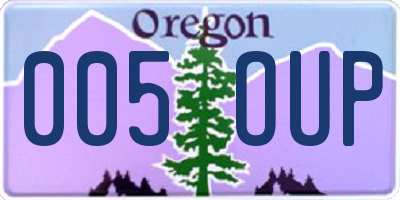 OR license plate 005OUP