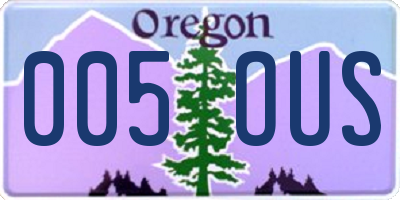 OR license plate 005OUS