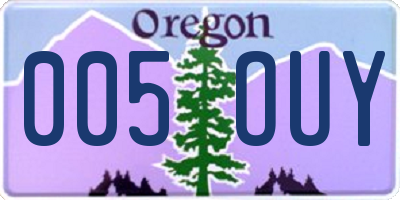 OR license plate 005OUY