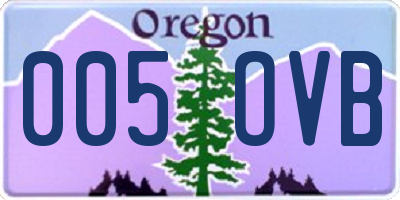 OR license plate 005OVB