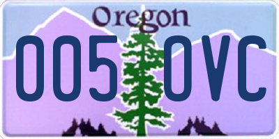 OR license plate 005OVC