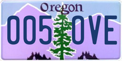 OR license plate 005OVE