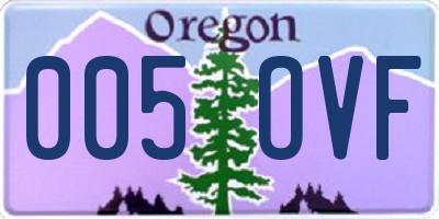 OR license plate 005OVF