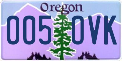 OR license plate 005OVK