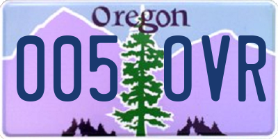 OR license plate 005OVR