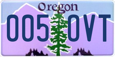 OR license plate 005OVT