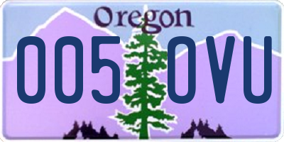 OR license plate 005OVU