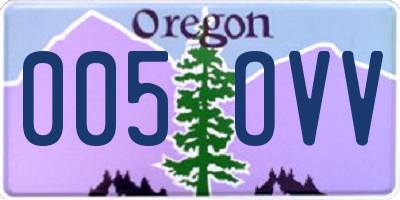 OR license plate 005OVV