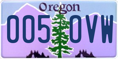 OR license plate 005OVW