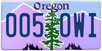 OR license plate 005OWI