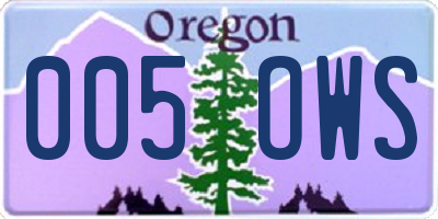 OR license plate 005OWS