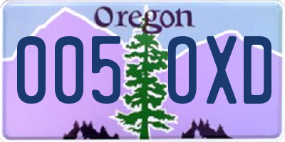 OR license plate 005OXD