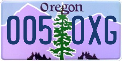 OR license plate 005OXG