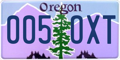 OR license plate 005OXT