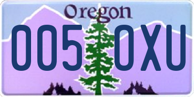 OR license plate 005OXU