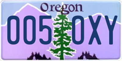 OR license plate 005OXY