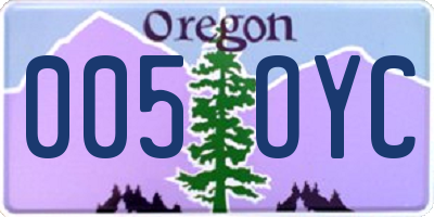 OR license plate 005OYC
