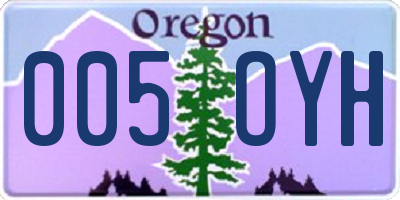 OR license plate 005OYH