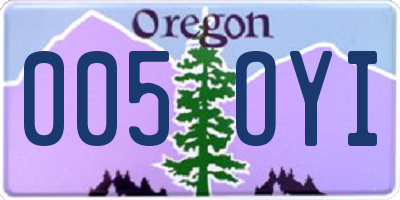 OR license plate 005OYI