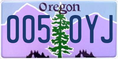 OR license plate 005OYJ