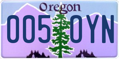 OR license plate 005OYN