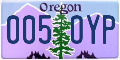 OR license plate 005OYP