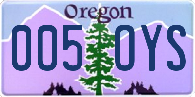 OR license plate 005OYS