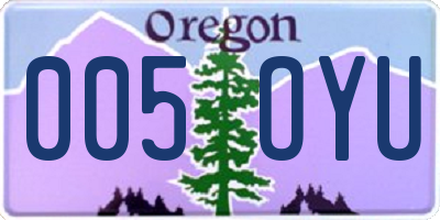 OR license plate 005OYU