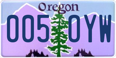 OR license plate 005OYW