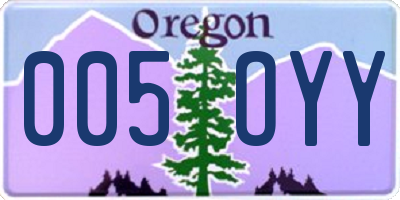 OR license plate 005OYY