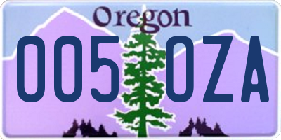 OR license plate 005OZA
