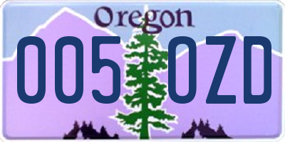 OR license plate 005OZD