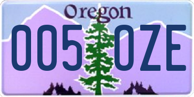 OR license plate 005OZE