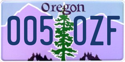 OR license plate 005OZF