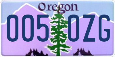 OR license plate 005OZG