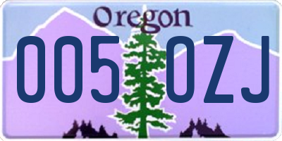 OR license plate 005OZJ