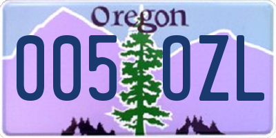 OR license plate 005OZL