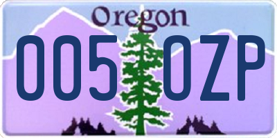 OR license plate 005OZP