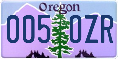 OR license plate 005OZR