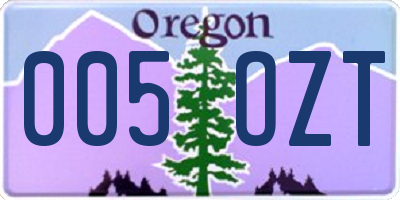 OR license plate 005OZT