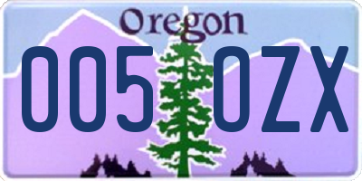 OR license plate 005OZX