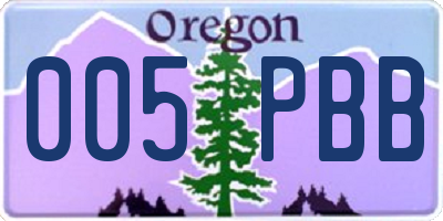 OR license plate 005PBB