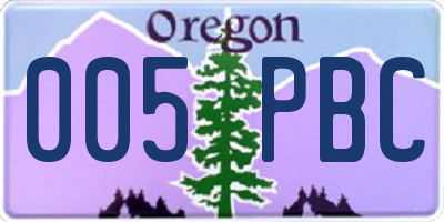 OR license plate 005PBC