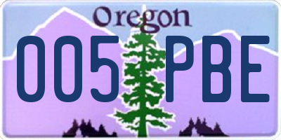 OR license plate 005PBE