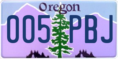 OR license plate 005PBJ
