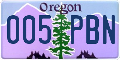 OR license plate 005PBN