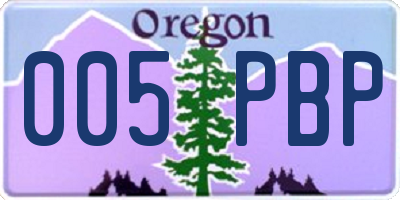 OR license plate 005PBP