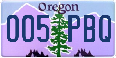 OR license plate 005PBQ