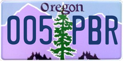 OR license plate 005PBR