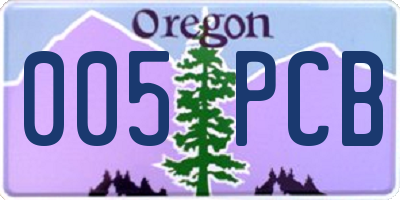 OR license plate 005PCB